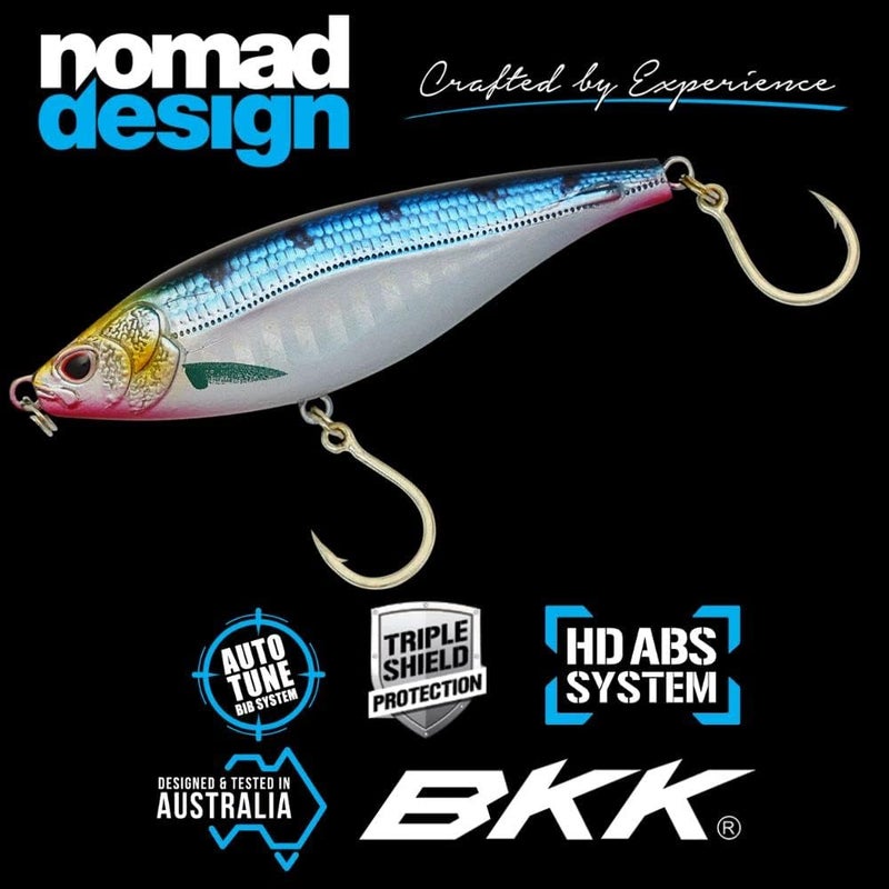 nomad design Madscad 90 Slow Sinking SW Twitchbait - Ideal for Snook, Striped Bass - BKK Diablo 5X Singles 1/0 Hooks, 3 1/2 inch - 3/4 oz - Image 3